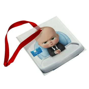 The boss baby, Στολίδι Χριστουγεννιάτικο στολίδι γυάλινο τετράγωνο 9x9cm