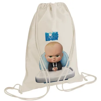 The boss baby, Τσάντα πλάτης πουγκί GYMBAG natural (28x40cm)