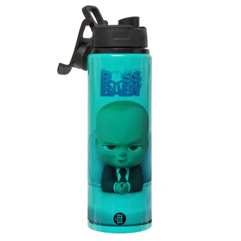 The boss baby, Metallic water bottle with safety lid, 850ml aluminum