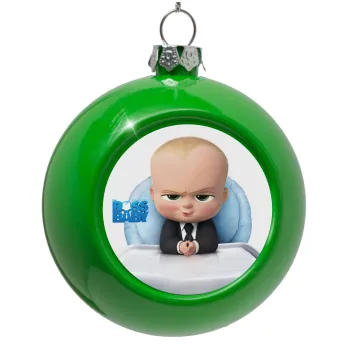 The boss baby, Στολίδι Χριστουγεννιάτικη μπάλα δένδρου Πράσινο 8cm
