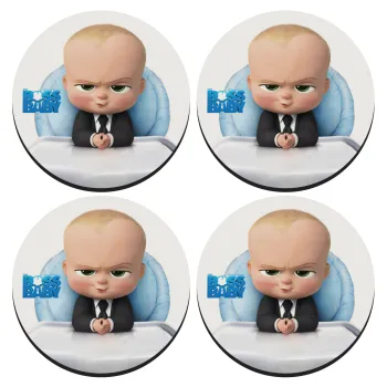 The boss baby, ΣΕΤ 4 Σουβέρ ξύλινα στρογγυλά (9cm)