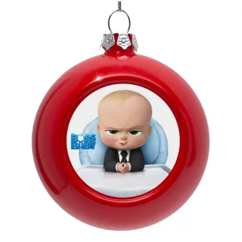 The boss baby, Στολίδι Χριστουγεννιάτικη μπάλα δένδρου Κόκκινη 8cm
