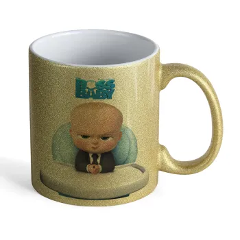 The boss baby, Κούπα Χρυσή Glitter που γυαλίζει, κεραμική, 330ml