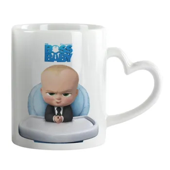 The boss baby, Κούπα καρδιά χερούλι λευκή, κεραμική, 330ml