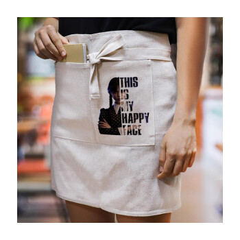 Wednesday, This is my happy face, Ποδιά Μέσης με διπλή τσέπη Barista/Bartender, Beige