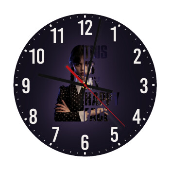 Wednesday, This is my happy face, Ρολόι τοίχου ξύλινο (30cm)