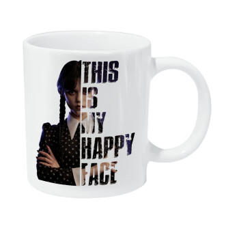 Wednesday, This is my happy face, Κούπα Giga, κεραμική, 590ml