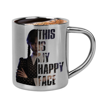 Wednesday, This is my happy face, Κουπάκι μεταλλικό διπλού τοιχώματος για espresso (220ml)