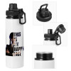 Metal water bottle with safety cap, aluminum 850ml