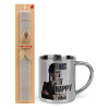 Easter Set, metallic thermal cup (300ml) & Easter aromatic flat candle (30cm) (GRAY)