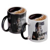 Color changing magic Mug, ceramic, 330ml when adding hot liquid inside, the black colour desappears (1 pcs)