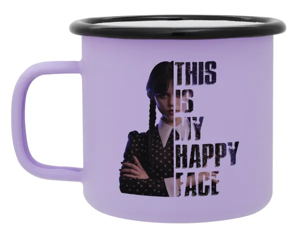 Wednesday — Metal enamel mug, matte light pastel purple, 360ml