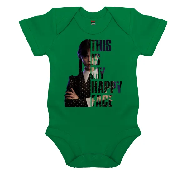 Wednesday — Short-sleeve baby bodysuit, GREEN, 100% organic cotton