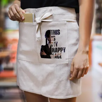 Wednesday, This is my happy face, Ποδιά Μέσης με διπλή τσέπη Barista/Bartender, Beige