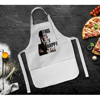 Wednesday, This is my happy face, Ποδιά Σεφ Ολόσωμη Παιδική (με ρυθμιστικά και 2 τσέπες)