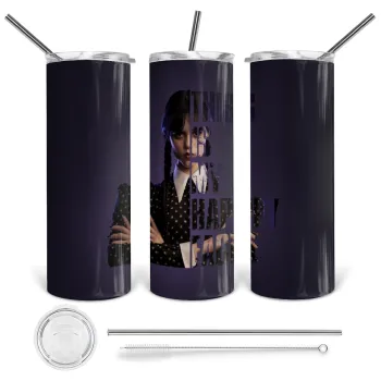 Wednesday, This is my happy face, Tumbler stainless steel 600ml, with metal straw & cleaning brush