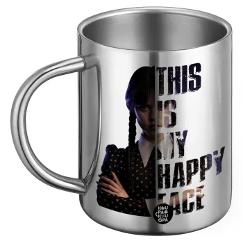 Wednesday, This is my happy face, BIG Mug Stainless steel double wall (450ml)