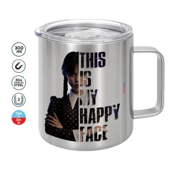 Wednesday, This is my happy face, Mug Stainless steel double wall 300ml