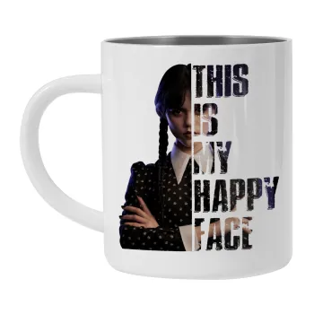 Wednesday, This is my happy face, Κούπα Ανοξείδωτη διπλού τοιχώματος 300ml