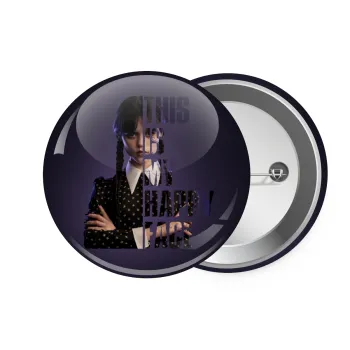 Wednesday, This is my happy face, Κονκάρδα παραμάνα 7.5cm