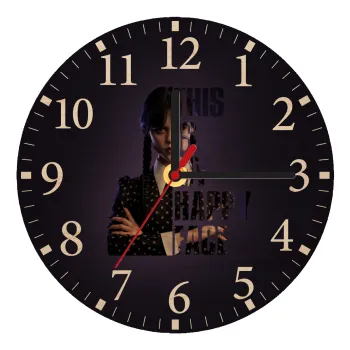 Wednesday, This is my happy face, Ρολόι τοίχου ξύλινο plywood (20cm)