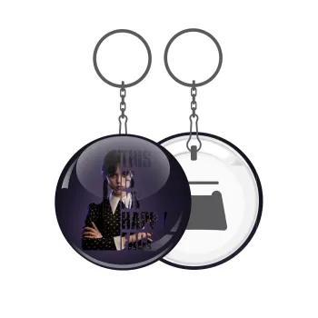 Wednesday, This is my happy face, Μπρελόκ μεταλλικό 5cm με ανοιχτήρι