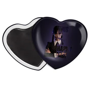 Wednesday, This is my happy face, Μαγνητάκι καρδιά (57x52mm)