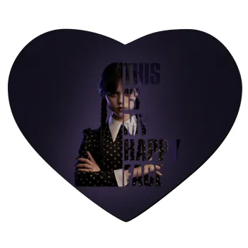 Wednesday, This is my happy face, Mousepad heart 23x20cm