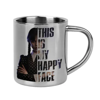 Wednesday, This is my happy face, Κούπα Ανοξείδωτη διπλού τοιχώματος 300ml