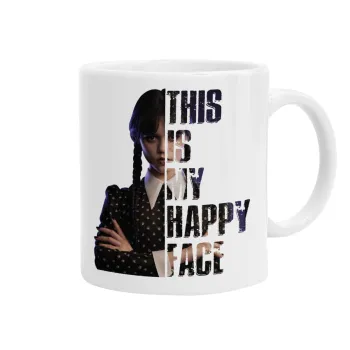 Wednesday, This is my happy face, Κούπα, κεραμική, 330ml