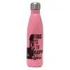 Metal mug thermos Pink Mat (Stainless steel), double wall, 500ml