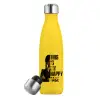 Yellow Stainless Steel Metallic Thermos, double-walled, 500ml