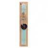 Easter Set, wooden keychain & aromatic flat Easter candle (30cm) (TURQUOISE)