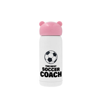 The best soccer Coach, Ροζ ανοξείδωτο παγούρι θερμό (Stainless steel), 320ml
