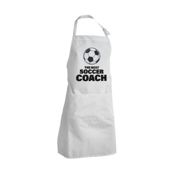 The best soccer Coach, Adult Chef Apron (with sliders and 2 pockets)