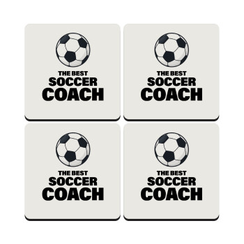 The best soccer Coach, ΣΕΤ 4 Σουβέρ ξύλινα τετράγωνα (9cm)