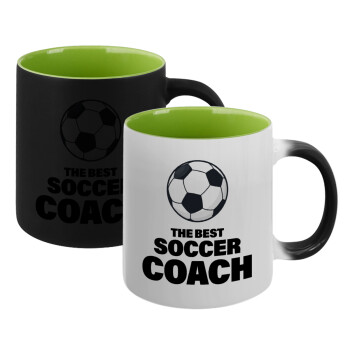 The best soccer Coach, Κούπα Μαγική εσωτερικό πράσινο, κεραμική 330ml που αλλάζει χρώμα με το ζεστό ρόφημα (1 τεμάχιο)