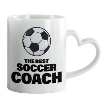 The best soccer Coach, Mug heart handle, ceramic, 330ml