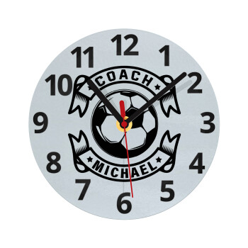 Soccer coach, Ρολόι τοίχου γυάλινο (20cm)