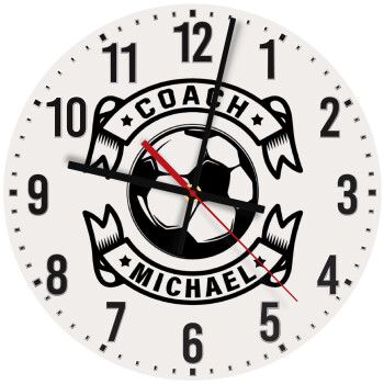 Soccer coach, Ρολόι τοίχου ξύλινο (30cm)