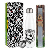 Easter candle, metallic white thermos bottle (500ml) & aromatic flat candle (30cm) (GRAY)