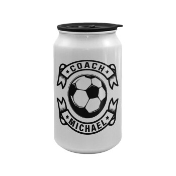 Soccer coach, Κούπα ταξιδιού μεταλλική με καπάκι (tin-can) 500ml