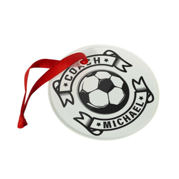 Soccer coach, Christmas ornament glass 9cm