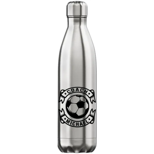 Soccer coach — Inox (Stainless steel) hot metal mug, double wall, 750ml