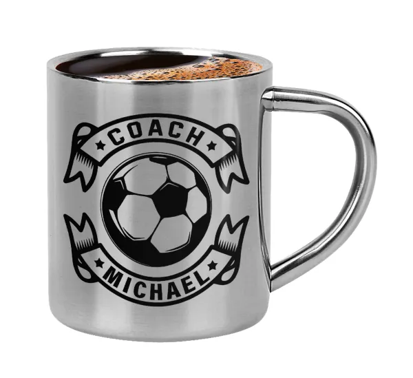 Soccer coach — Double-wall metal cup for espresso (220ml)