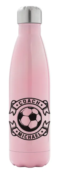 Soccer coach — Metal mug thermos Pink Iridiscent (Stainless steel), double wall, 500ml