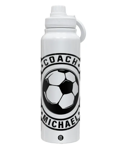 Soccer coach — Θερμός 1L Ανοξείδωτο με Βάση Κινητού & Διπλά Τοιχώματα