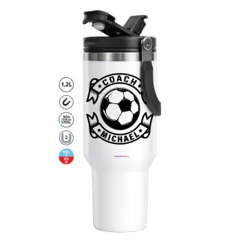 Soccer coach, Mega Tumbler με καπάκι, διπλού τοιχώματος (θερμό) 1,2L