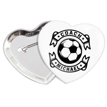 Soccer coach, Κονκάρδα παραμάνα καρδιά (57x52mm)