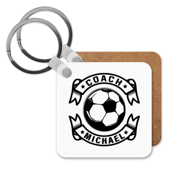 Soccer coach, Μπρελόκ Ξύλινο τετράγωνο MDF